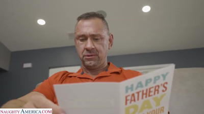 Appetizing bombshell reaches stepdad's cock to cum faster