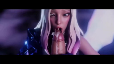 AI generated blonde beauty from League of Legends is giving an insane blowjob in POV