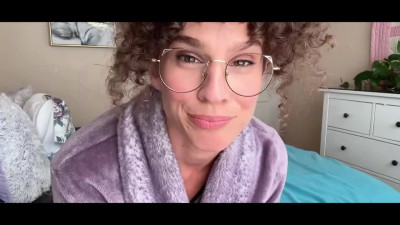 Curly step-mom in black stockings loves to be fucked in anal by her lovely step-son