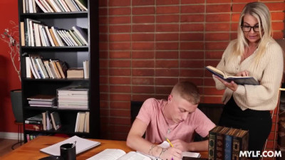 Homework with stepmom teacher turns into face sitting and wild sex