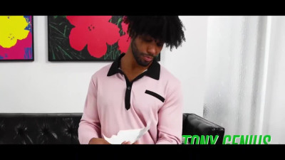 Bearded bottom getting a nice black cock deep inside his ass