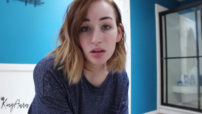 The hot chick got bored and decided to record herself on video as she washes in the bathroom