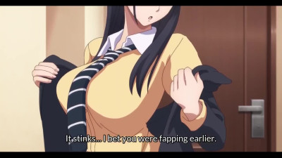 Raven haired hentai teen came to her classmate to let him fuck her hard