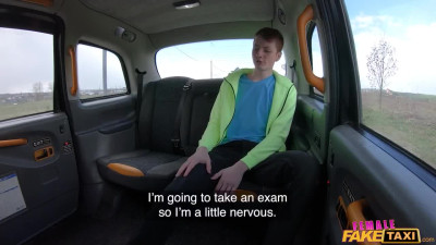 MILF driver Lady Gang is riding a young guy's cock in the fake taxi