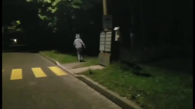 Student in short kilt skirt is fucking with kinky dude in wolf costume