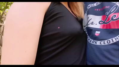 Asian girl in the forest eats pure protein!