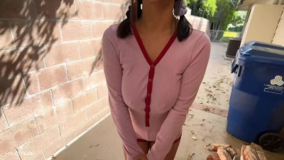 Picked up busty babe in high socks and fucked her feet and pussy