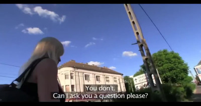Attractive stranger is ready to enjoy a big dick of a public agent for money.