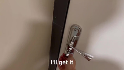 Cheating husband fucks a girl next door until his wife comes home