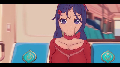Having fun and fucking with Mitas in the subway - Miside Hentai