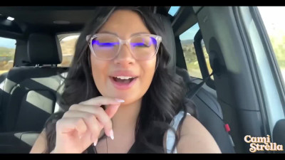 Busty Latin model Cami Strella went with her boyfriend out of town to fuck in public.