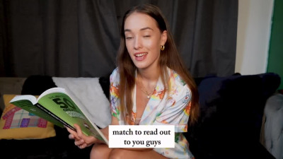 Cute Slim Teen Tests Her New Vibrator While Reading About 50 Greatest Football Matches