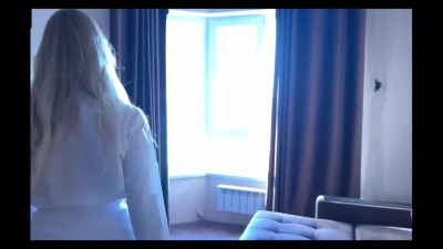 Russian tired Blonde got fucked on a bed