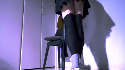 Japanese humps on the chair and makes her bush wet - Amateur Porn