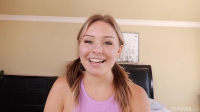 Blonde cutie Claire Collins is getting her trimmed pussy fucked in different poses