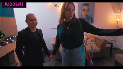 Cute stepsister and her busty stepmom receive an unexpected night surprise from their stepson.