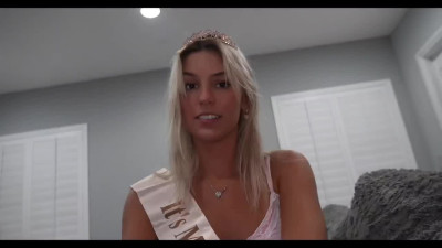 A young slut with small tits got a dose of cum on her face for her birthday