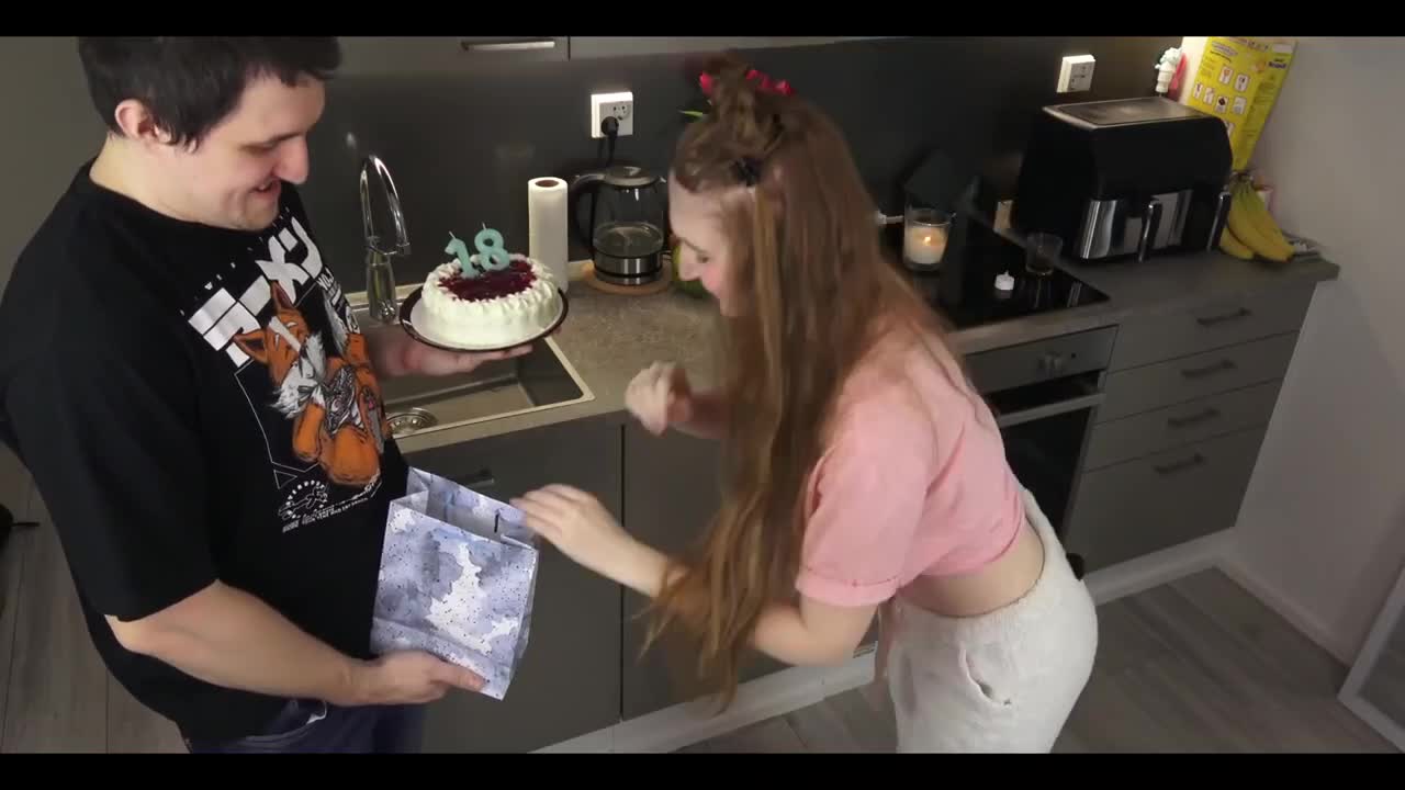 Watch Redhead teen is getting an unexpected surprise from bf on her 18th birthday Full. Duration: 10:36 | ePornBabe.