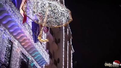 Horny babe loves to ride Santa's cock