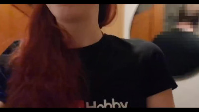 Skinny Nerdy Redhead FinaFoxy Sucks a Weenie & Gets Her Cherry Smashed In the Missionary Pose
