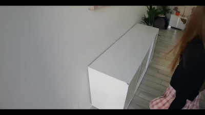 Petite schoolgirl Myra Glasford starts having loud sex with her boyfriend while her parents are not at home.