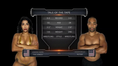 Mexican brunette Jasmine Sherni loses to this hot male in fair rounds of porn sparring.