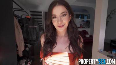 The sexy housewife Natalie Brooks is ready to fuck for her property
