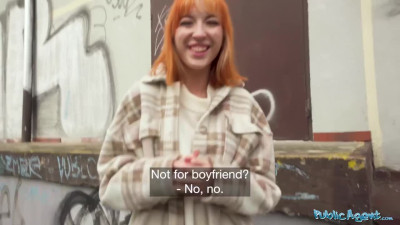 Slim Busty Redhead Lilly Mays Pleases a Stranger With Risky Outdoor BJ & Hot Indoor Sex For Money