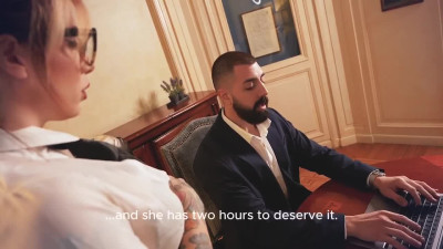 Tattooed secretary Vera Di Leo gets rewarded for her work in semen
