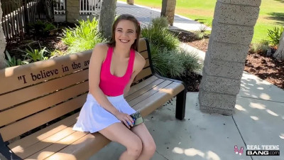 Brunette cutie Rose Caarter is showing all her talents at the public casting