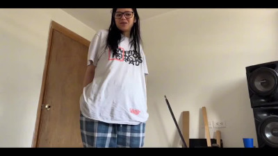 Busty chick entered her stepcousin's room to fuck the life out of his cock