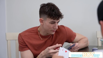 Stunning french stepmom with a fit tempting body gets shared by two young dudes after poker game