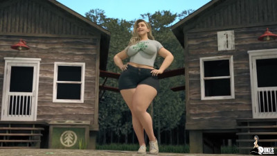 Curvy blonde enjoys a nice BBC in camp 3D animated