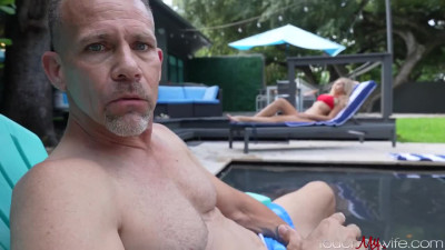 Hot milf Briana gets laid on the pool side
