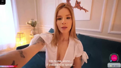 Cute Blonde Latina POV fuck around a house