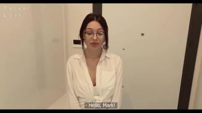 Foreign Student Dreams Of Shagging His Sexy Slim Buxom Russian Language Teacher & Cum On Her Face