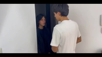 Fucked his skinny roommate in a narrow shaved hole in the kitchen