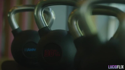 Fit brunette Eliza Ibarra has an additional workout with Seth Gamble