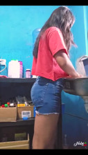 Big ass Mexican fucked hard in the kitchen - Homemade