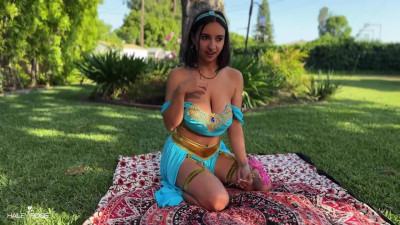Busty Disney Princess smashes Aladdin's cock like a depraved whore