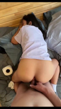 Thai teen takes his dick in her ass for the first time POV