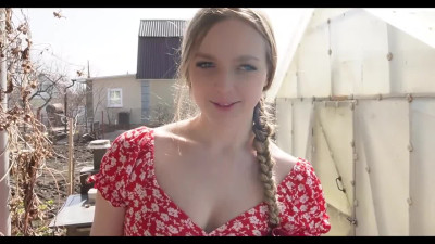 POV close-up fucked petite Russian farmer's daughter in her shaved pussy