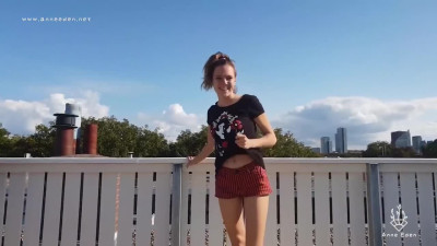 Sexy petite risky German Anne Eden is getting fucked on a roof