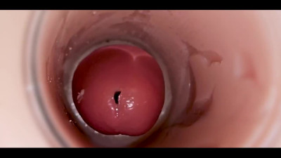 Cremapied her pussy, view from inside