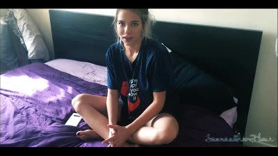 Caught Samantha masturbating in his shirt and covered her in cum POV