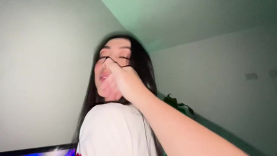 Astounding latina bombshell in schoolgirl uniform bothers her gamer BF