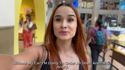 Thick latina bombshell goes on a special taxi ride on big cock