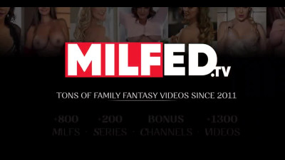 Hot beautiful MILF stepmom fucks her college stepson's brains out