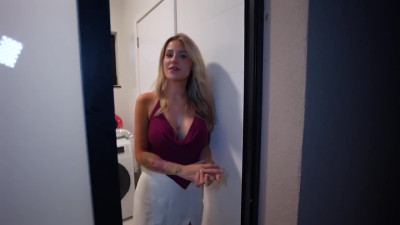Buxom blonde fucked and feed with sperm to pay for rent