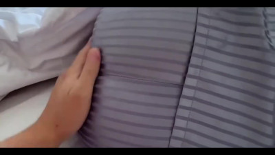 Thick amateur babe got woken up for a quick blowjob and sex